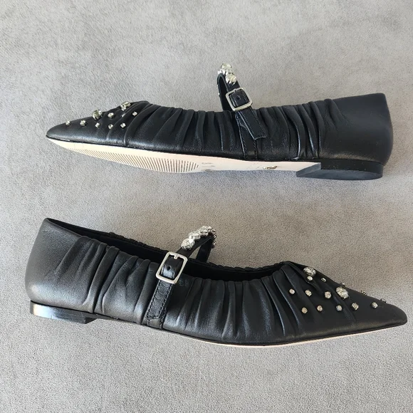 Antonio Melani Jennifer Sumko flats 8 black leather LyssaLou Mary Jane new $130 - Picture 4 of 14